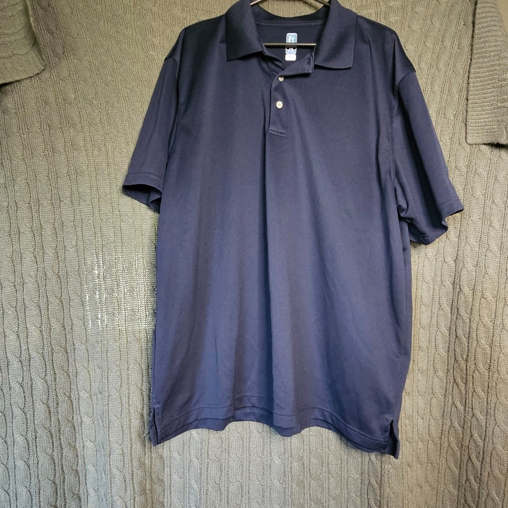 PGA Tour Airflux Polo Shirt Mens XXL Blue Short Sleeve Golf Performance Top